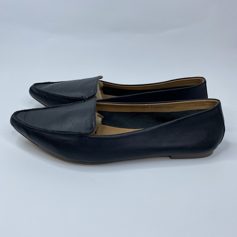J.Crew women Edie loafters slip on flats leather pointed toe Size 8.5